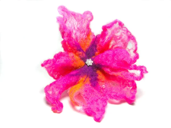 Handmade woolen flower — Stock Photo, Image