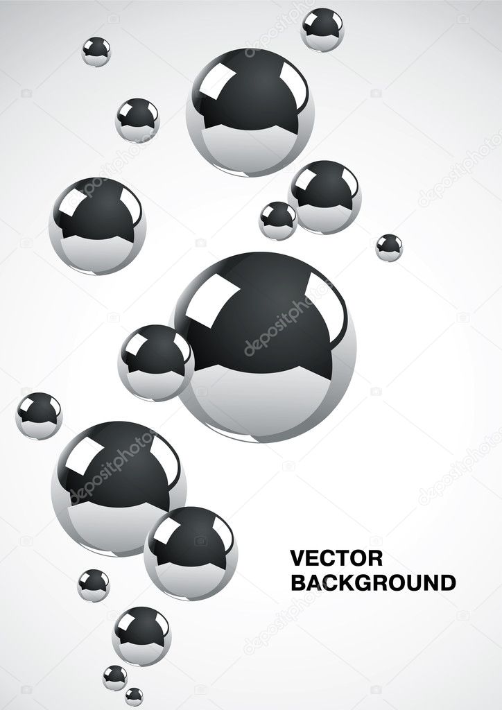 Abstract background with metal balls