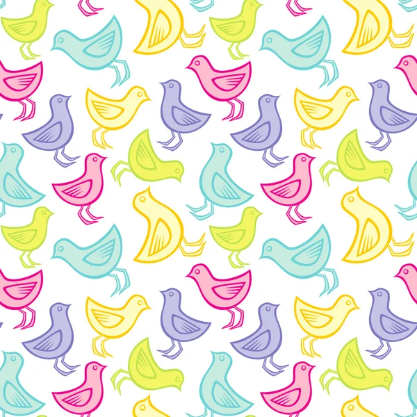 Seamless mönster från en färgglada fåglar — Stock vektor