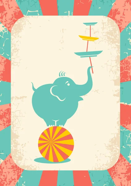 Gajah di atas bola - Stok Vektor