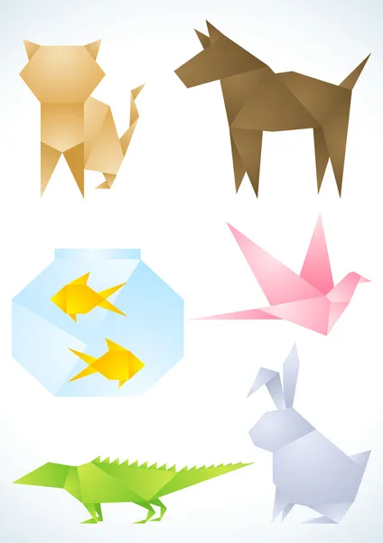 Les animaux sont faits de papier — Image vectorielle