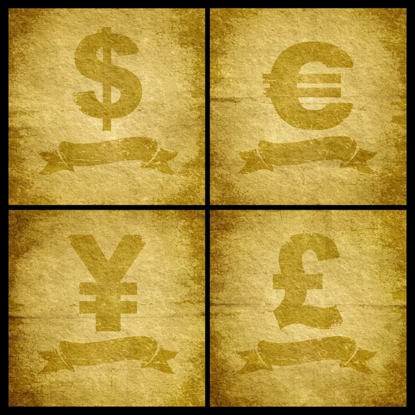 Fyra valutasymbolen — Stockfoto