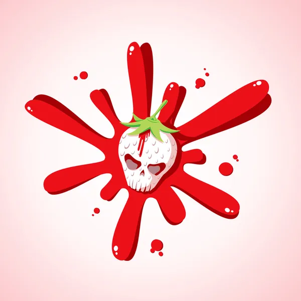 Crâne fraises — Image vectorielle