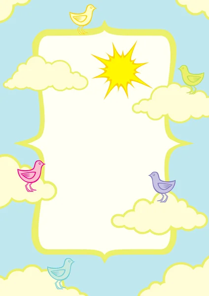 Illustration af fugle i skyerne – Stock-vektor