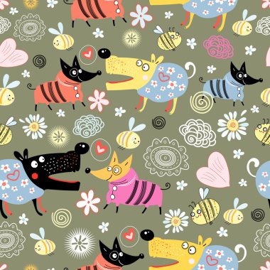 Pattern of dog lovers clipart