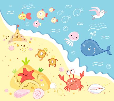 Marine animals clipart