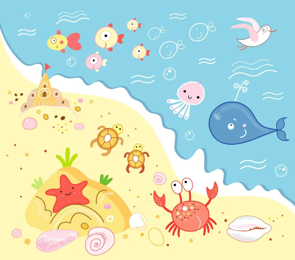 海洋动物 — 图库矢量图片