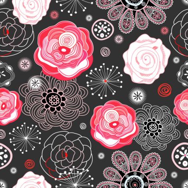 Bright floral pattern clipart