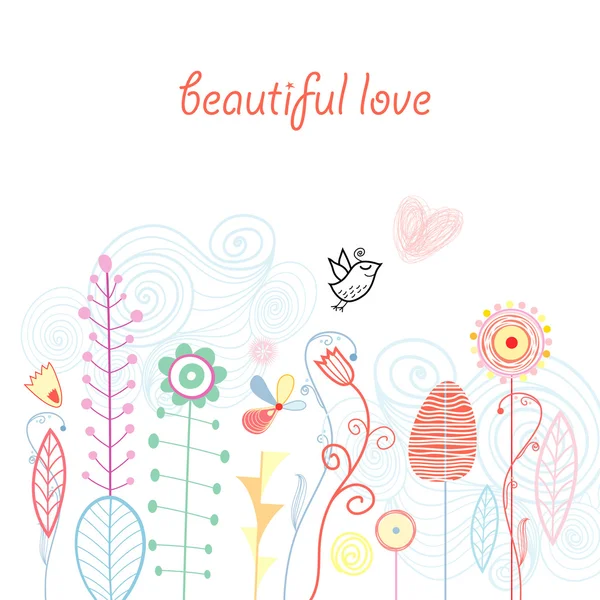 Carte postale amour légumes — Image vectorielle