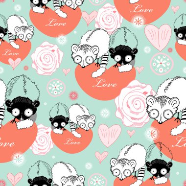 Texture love lemurs clipart