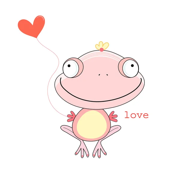 Love the pink frog — Stock Vector