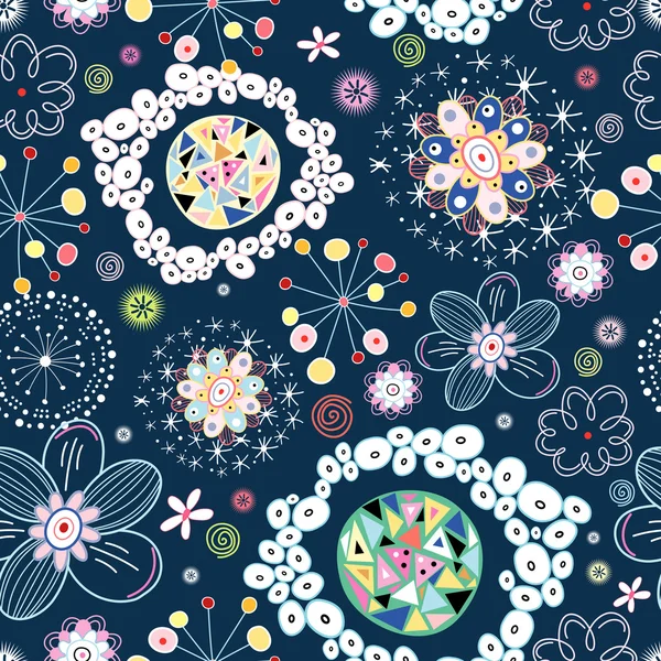 Patrón abstracto y floral — Vector de stock