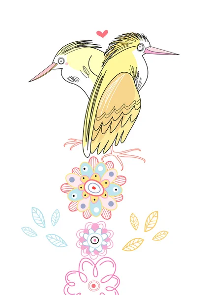 Yellow heron — Stock Vector