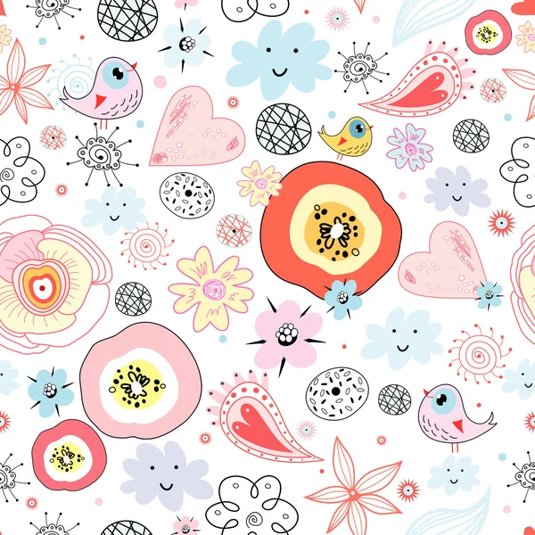 夏季花卉纹理 — 图库矢量图片