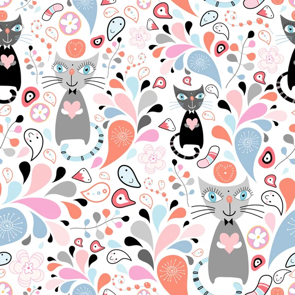 Texture abstraite avec des chats — Image vectorielle