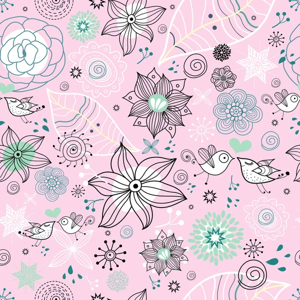 Motif floral graphique — Image vectorielle