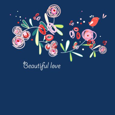 Floral greeting card clipart