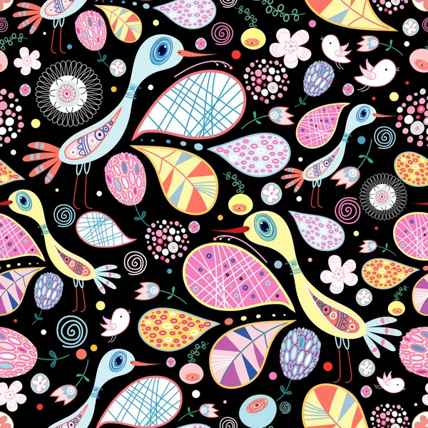 Texture abstraite avec des oiseaux — Image vectorielle