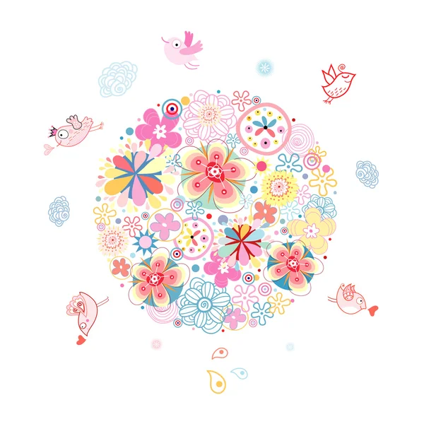 Land in the flowers — Stock Vector