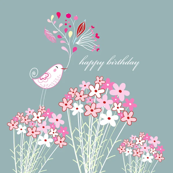 Greeting card with a bird — Stock Vector