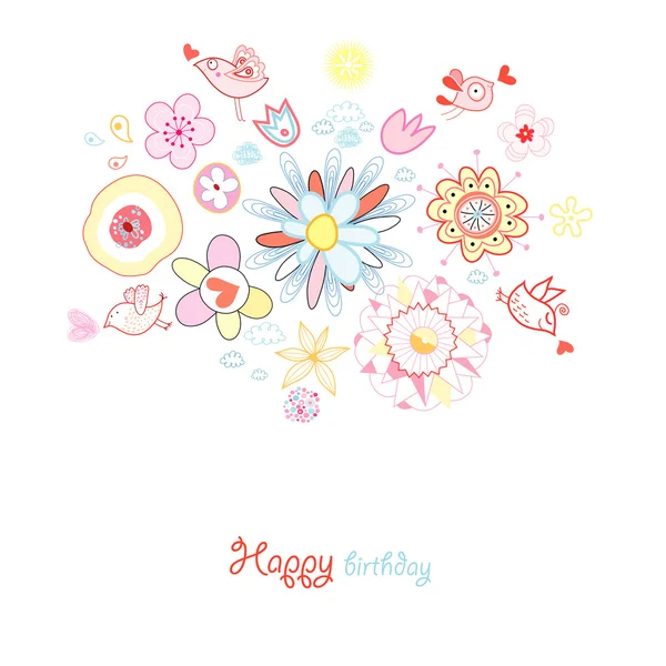 Greeting Card Flower — Stock Vector