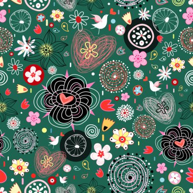 çiçek desenli kuşlar