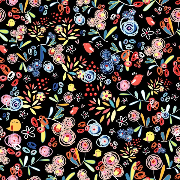 纹理的叶子和花 — 图库矢量图片