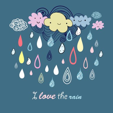 Multicolored rain clipart