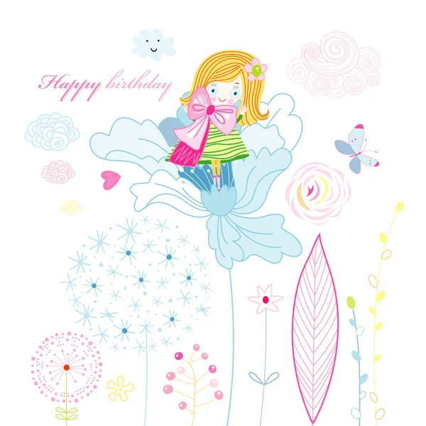Greeting card with happy birthday — Stock Vector