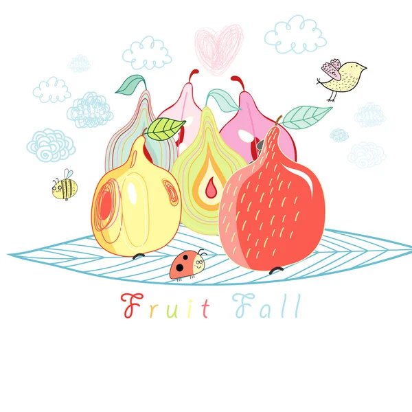 Frutta caduta — Vettoriale Stock