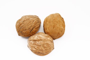 3 nuts isolated on white clipart