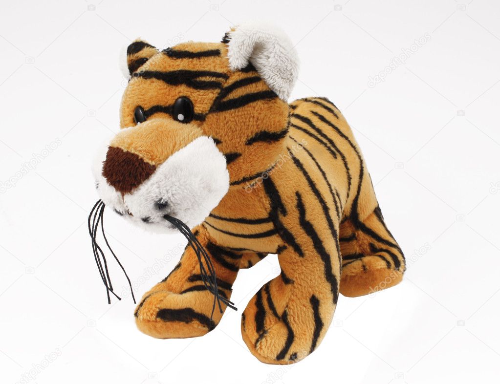Tiger toy on White Background