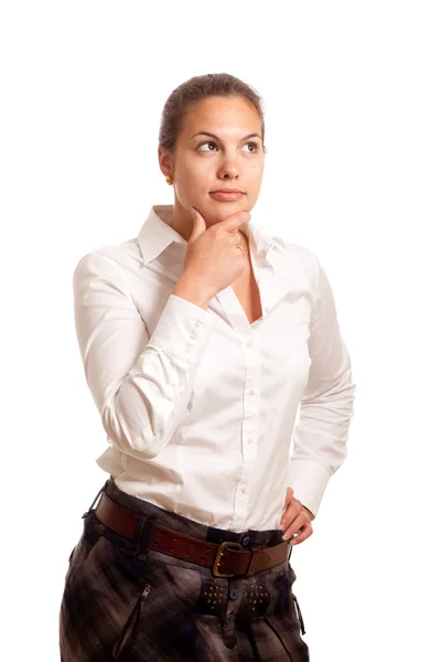 Young businesswoman thoughtful — Stock Photo, Image