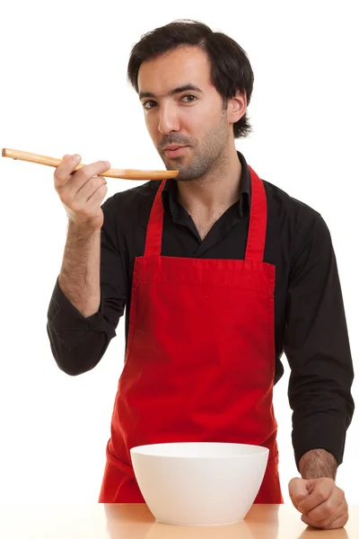 Chef-kok proeven — Stockfoto