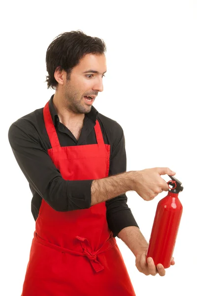 Chef extintor de incendios Imágenes de stock libres de derechos