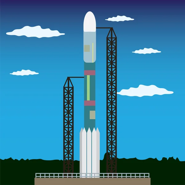 Cohete listo para lanzar — Vector de stock
