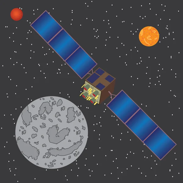 Satellite dans l'espace . — Image vectorielle