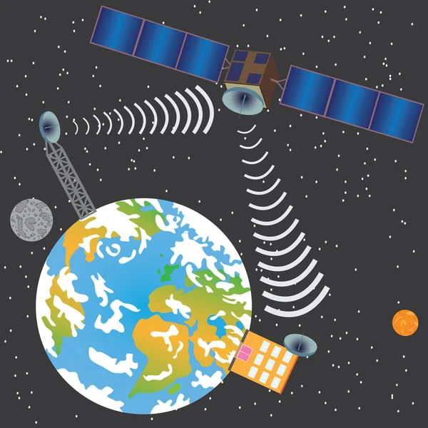 Signal émetteur satellite — Image vectorielle