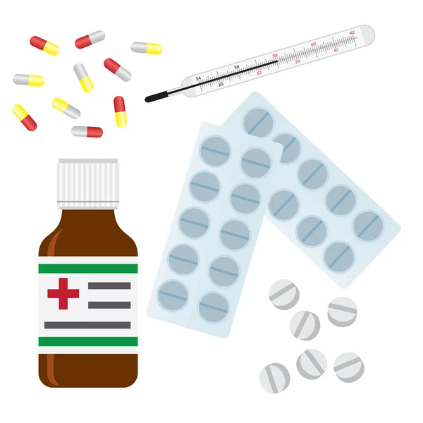 Medizinische Piils und Tabletten. — Stockvektor