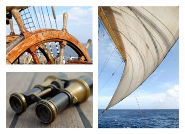 Sails and the sea clipart