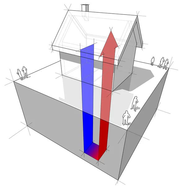 Диаграмма теплового насоса — стоковый вектор