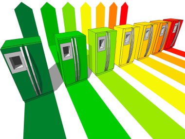 Seven refrigerators clipart