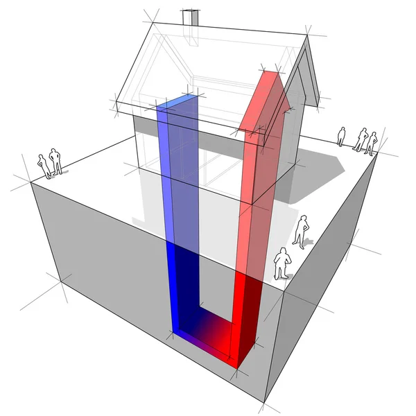 Heat pump diagram — Stock Vector