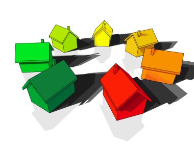 Seven houses clipart