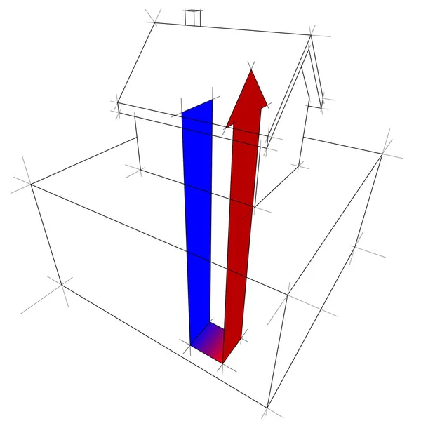 Warmtepomp diagram — Stockvector