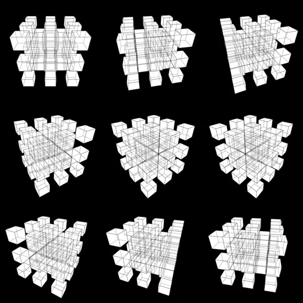 Set di cubi — Vettoriale Stock