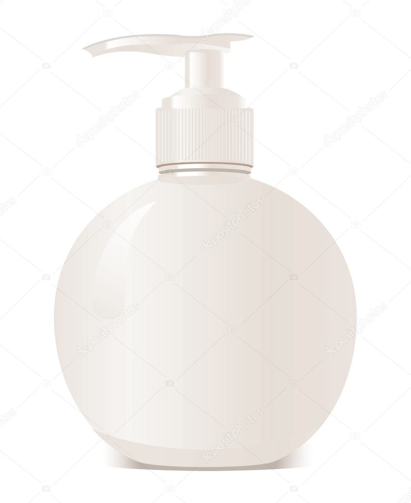 Round white bottle