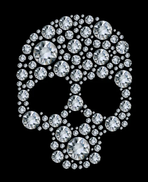 stock vector Diamond skull on black background