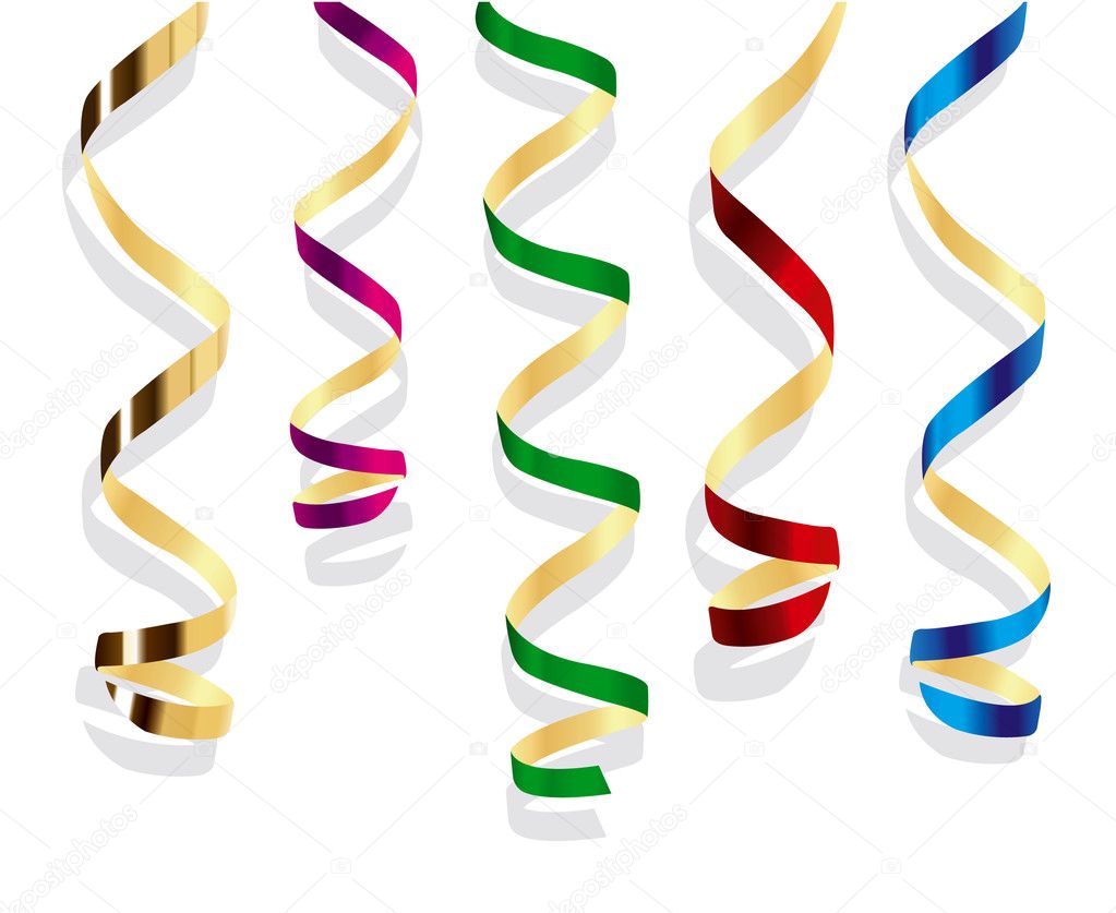 Party streamers. Vector isolated object