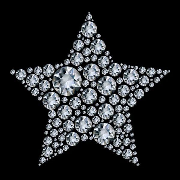 Estrella en diamantes . — Vector de stock